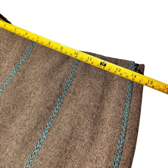 Tibi Embroidered Tweed Mid Skirt Sz S Tan Wool Blend A-Line Retro Cottage Twee - Picture 7 of 10